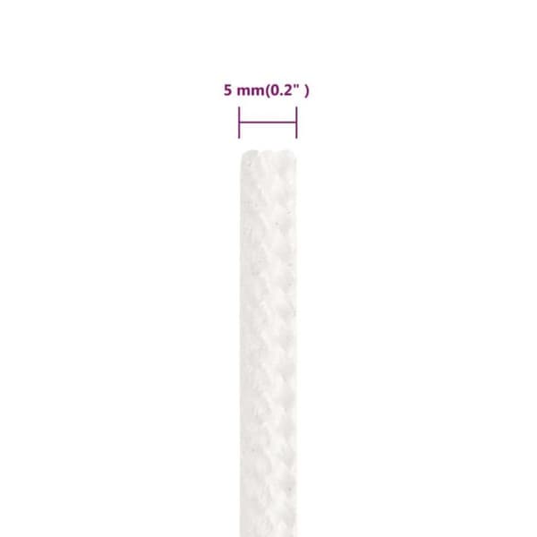 152546 vidaXL Båtrep Vitt komplett 5 mm 100 m Polypropen