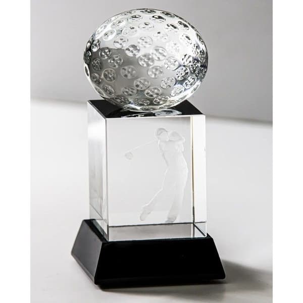 Crystal golf trofé Longridge Stirling 3D Driver
