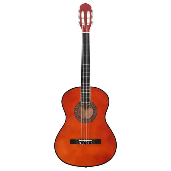 vidaXL klassisk gitarr för nybörjare 4-4 39" basträ, mörkt trä