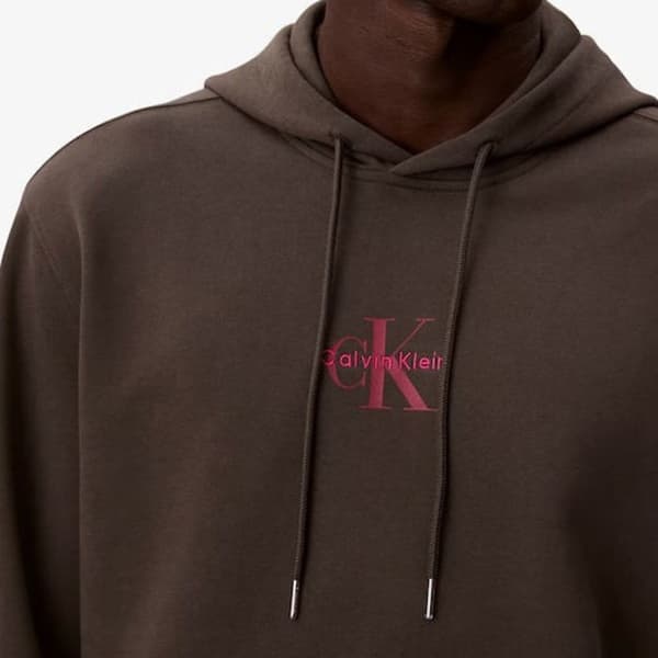 Grå Hoodie Herr Calvin Klein Jeans 350terry Micro