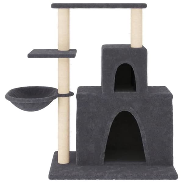 vidaXL Kattträd med Sisal-skrapstolpar Mörkgrå 83 cm 171767