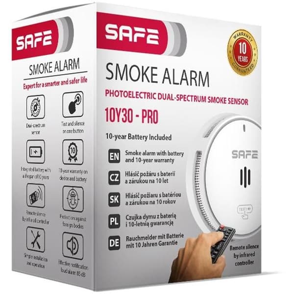 Röksensor - SAFEHOME SAFE 10Y30-PRO - 85 dB - Självständig - Trådlös