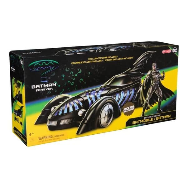 SPIN MASTER PACK BATMOBILE + FIGUR FIGURIN BATMAN FOREVER DC Retro Collection