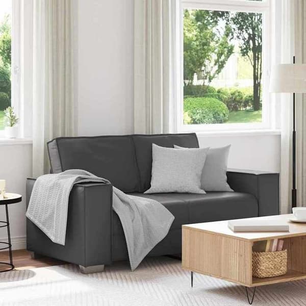 Canapé Loveseat 160 cm med grått konstläderkuddar