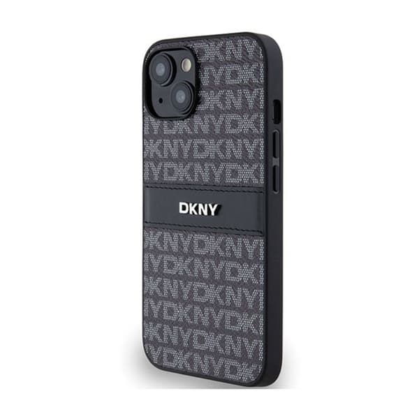 Smartphonefodral - DKNY - iPhone 15/14/13 - Läder - Mono Stripe - Metallisk logotyp