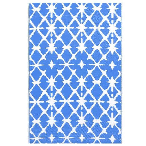 vidaXL Utomhusmatta Blå och Vit 80x150 cm PP