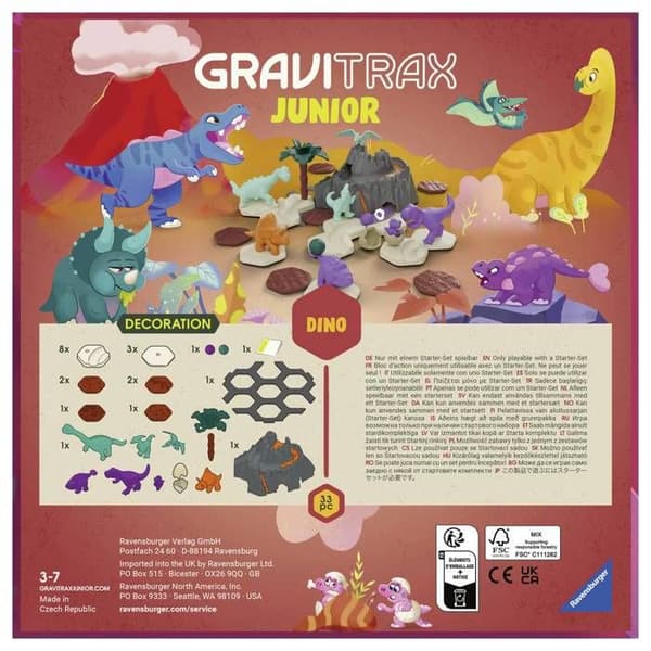 Extension - RAVENSBURGER - 24587 GraviTrax Junior - Dino - Kompatibel startset - Från 3 år