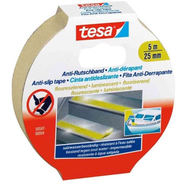 Halkfri tejp - TESA - 5m x 25mm - Fluorescerande
