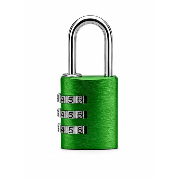 Kombinationslås - ABUS - 145/30 - 3 siffror - Grön aluminium - Resanvändning