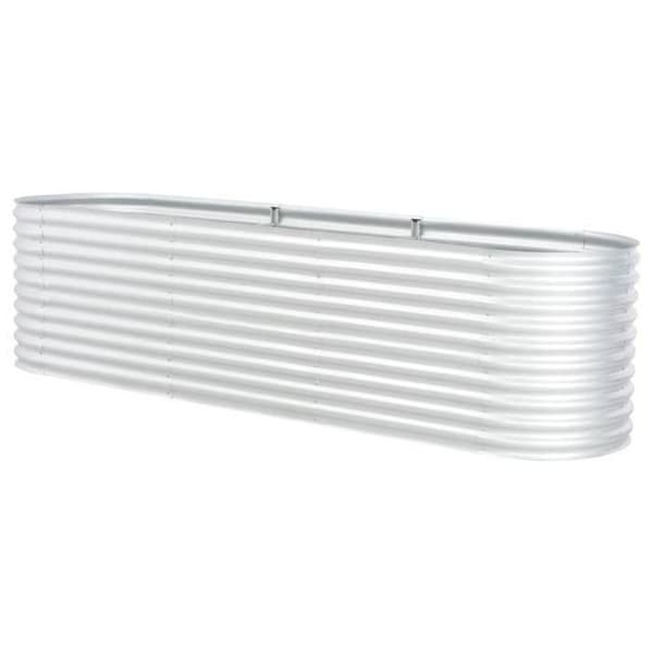Jardiniär - vidaXL - 320x80x81 cm - Galvaniserad stål - Silver - Rektangulär