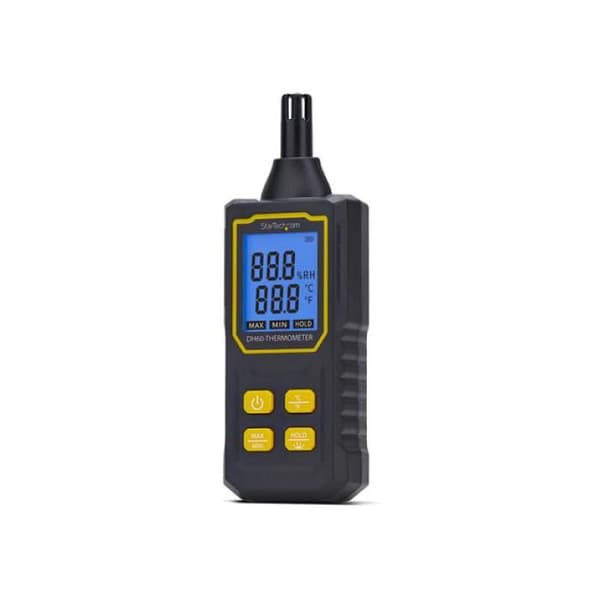 StarTech.com Digital Termometer/Fuktkvotmätare, Hygrometer med Stort LCD-Skärm, Bärbar Termometer för Rum