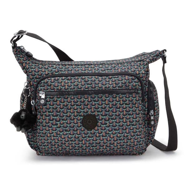 kipling Axelväska i mintlila för kvinnor - Basic Print Gabbie Shoulderbag M Geo Feather 319239