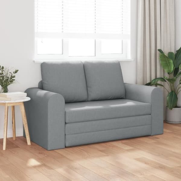 Soffa säng 2 i 1 Ljusgrå 148x71x83 cm Tyg