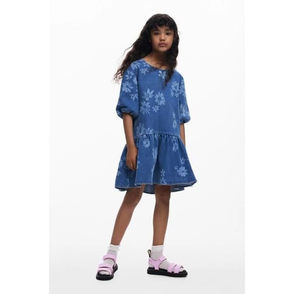 Jeansklänning tjej Desigual Alba - blå