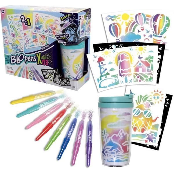Blopens - LANSAY - Créa'mug - 9 schabloner - 1 mugg - Från 6 år