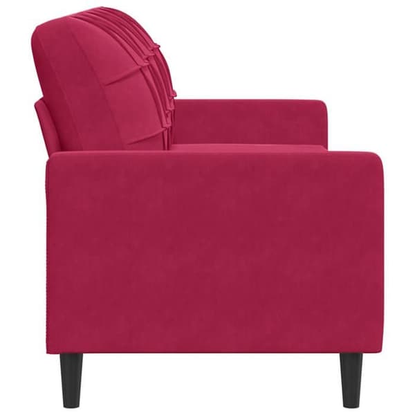 vidaXL 3-sitssoffa Bordeaux 180 cm Sammet 4007638