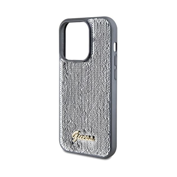 Telefonfodral - Guess - Paljett skript metall - Silver - Styv - Chic