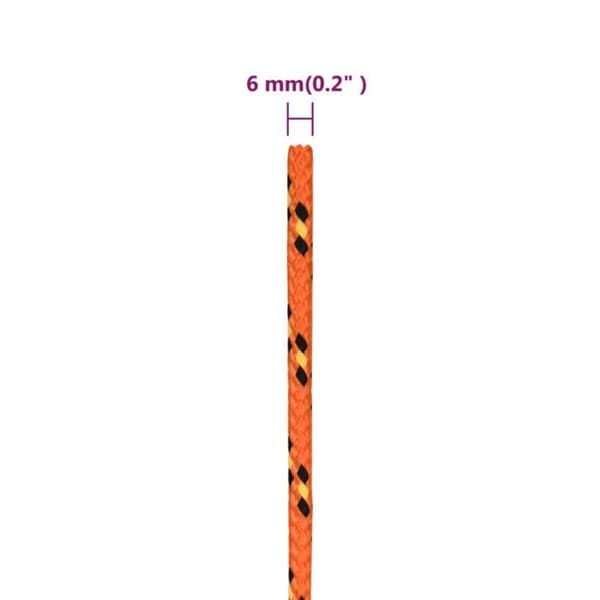 152656 vidaXL Båtrep Orange 6 mm 50 m Polypropen