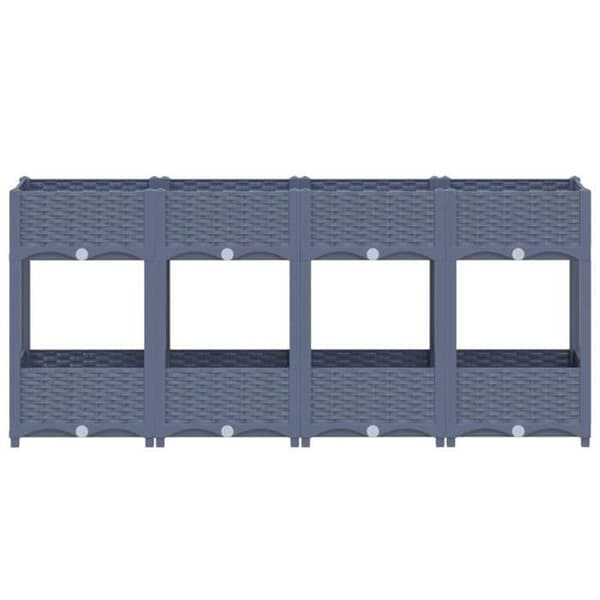 Upphöjd säng - VIDAXL - 160x40x71 cm - Mörkgrå - Rektangulär