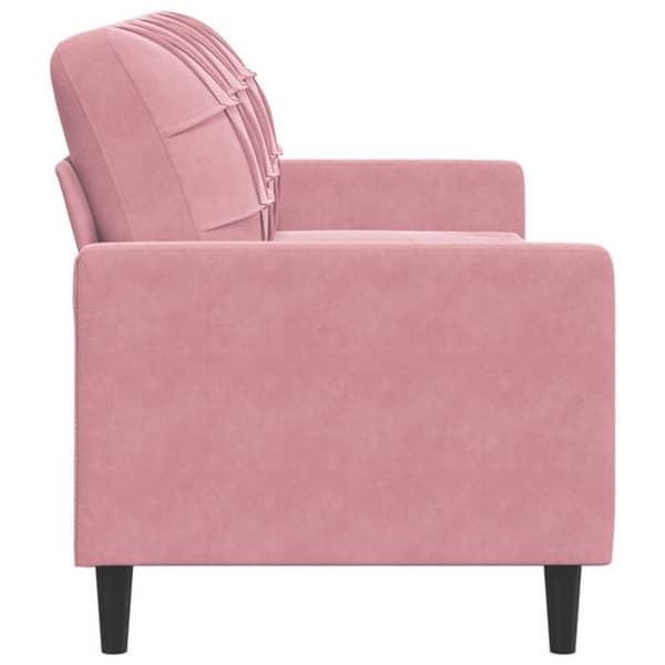 vidaXL Soffa 3-sits Rosa 180 cm Sammet 4007637