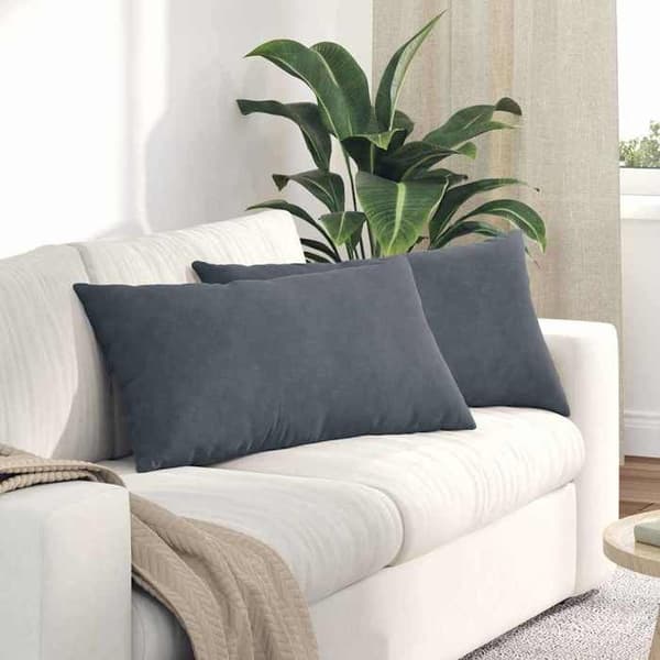 vidaXL Soffkuddar 2 st Mörkgrå 80 x 40 cm 42013714