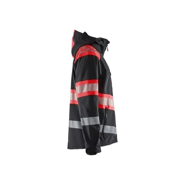 Blaklader softshell arbetsjacka - Svart/fluoriserande röd - Unisex - Klass 1