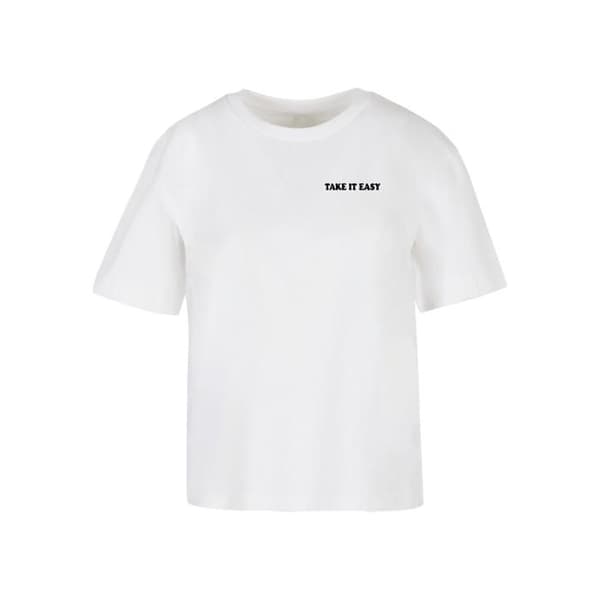 T-shirt dam Miss Tee Take It Easy Flowers - vit