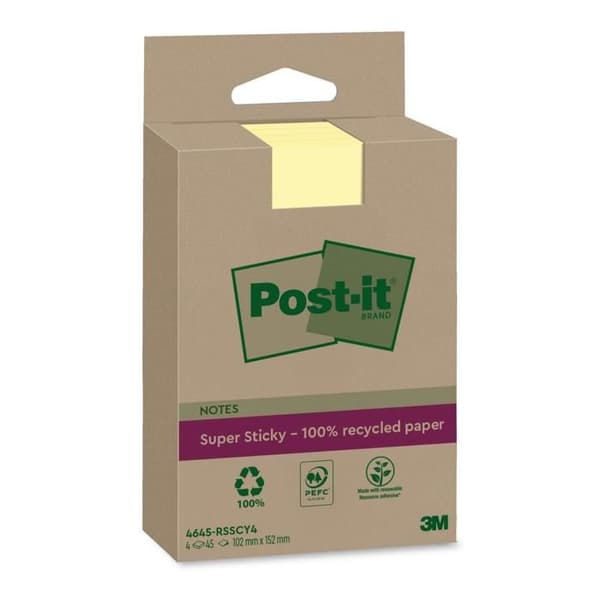 Pack med 4 superklisterdekaler 100 % återvunnen Gul