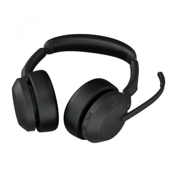 Jabra Evolve2 55 UC Stereo - Headset - on-ear - Bluetooth - trådlöst - aktiv brusreducering - USB-A - svart -