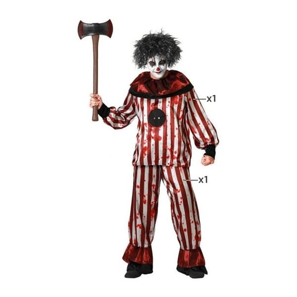 Randig clown Halloween kostym för män