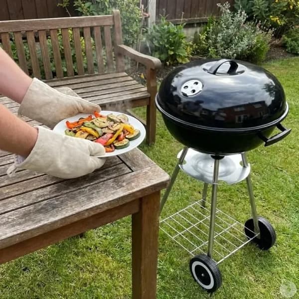 Trädgårdsgrill - Rex - 551861 - Rostfritt stål - 46 cm - Svart