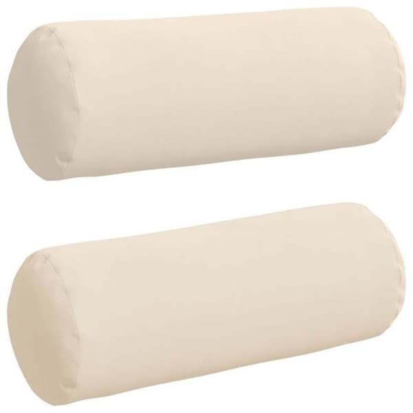 Coussin Vidaxl Accentkuddar 2 st Beige Ø 25 x 70 cm Mikrofiber