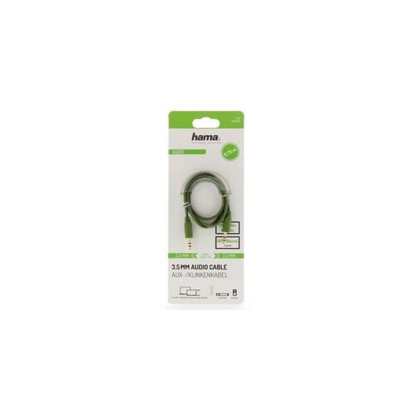 Ljudkabel - Flexi-Slim - 3,5 mm - Guld - Grön - 0,75 m