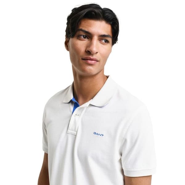 Polo Gant Herr Kontrastkrage Vit