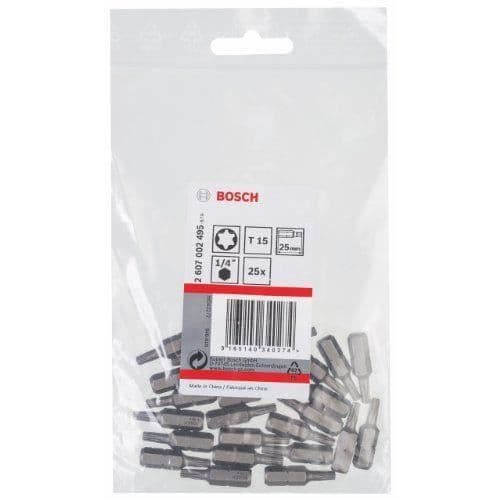 Skruvbits - BOSCH - T 15 - 5-pack - TIN-beläggning - Max Grip