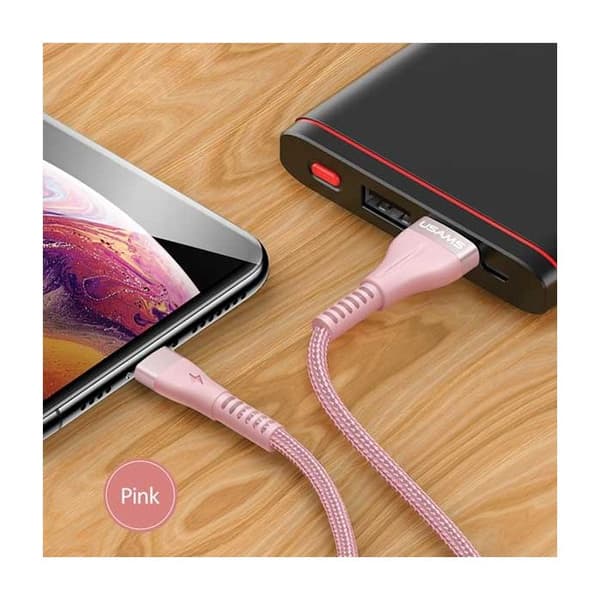 USAMS Lightning-kabel 1,2 m Snabbladdning Rosa