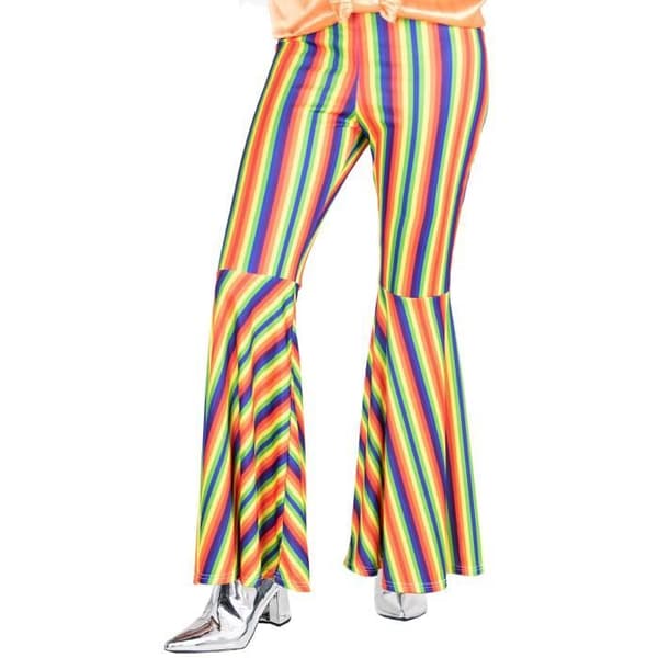 Amscan randiga byxor för kvinnor, gul nylon,