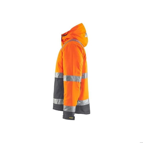 Högsynlig stretch vinterjacka Orange fluo/Grå antracit M 487019875396 Blaklader