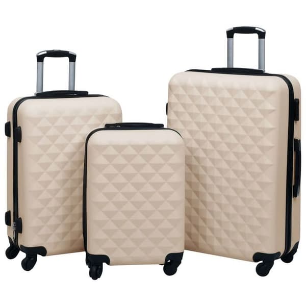 vidaXL Hardside resväska Set 3 st Guld ABS 92416