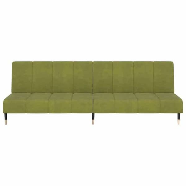 vidaXL 2-sits soffa med sängfunktion i ljusgrön sammet 375877