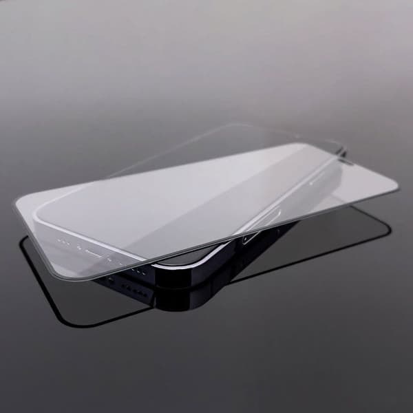 Hel härdat glas med ram för iPhone 15 Pro Max svart