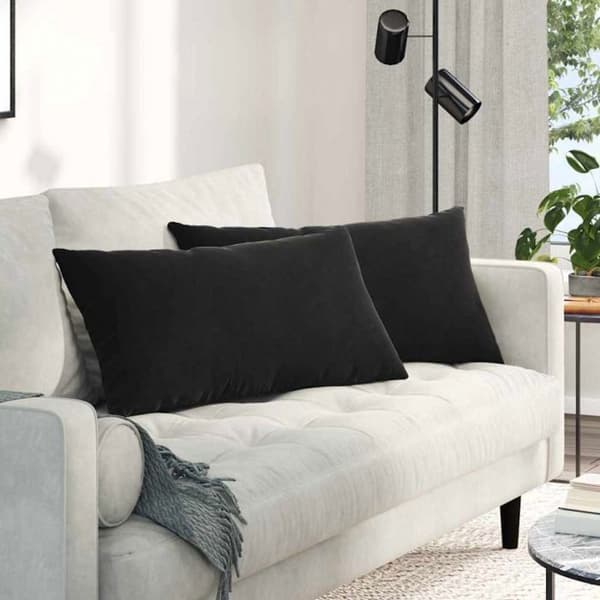 Soffkudde - VIDAXL - 80 x 40 cm - 2-pack - Kordflor - Svart
