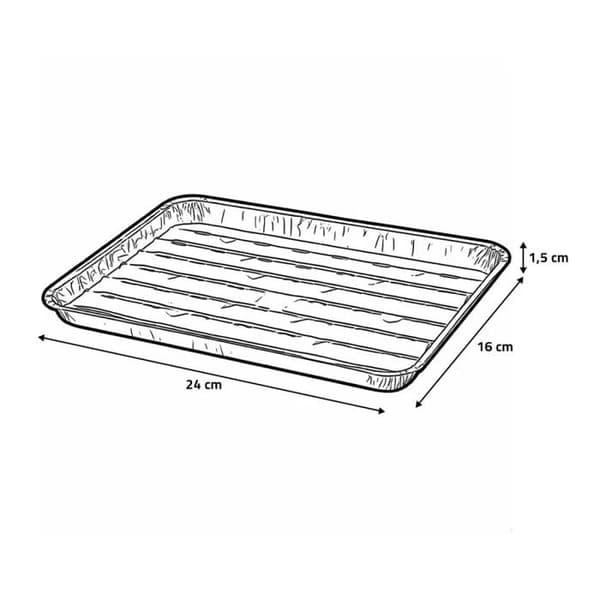 4 VASSOI GRILL BBQ I ALUMINIUM 24X16CM