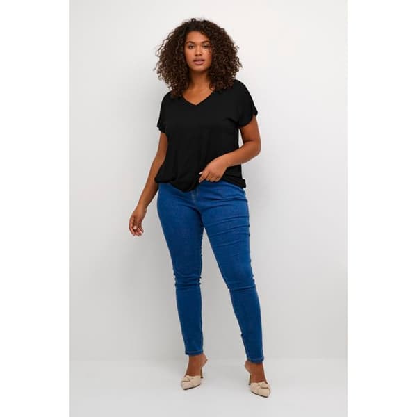T-shirt med V-ringning för kvinnor KAFFE Curve Jena