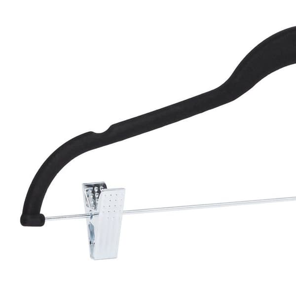 Basics Sammetshängare med klämmor för kjolar - 24-pack, svart