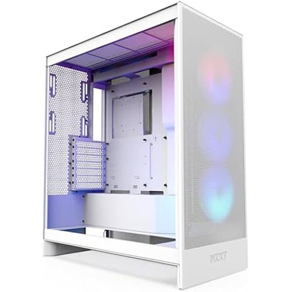 PC-chassi Medium Tower - NZXT - H7 Flow RGB (2024) - Inbyggd RGB - Färg Vit - Optimerad luftflöde