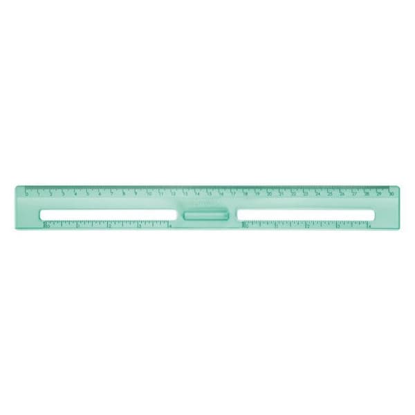 Graderad linjal - 30 cm - Hållfast plast - Med handtag - Milan