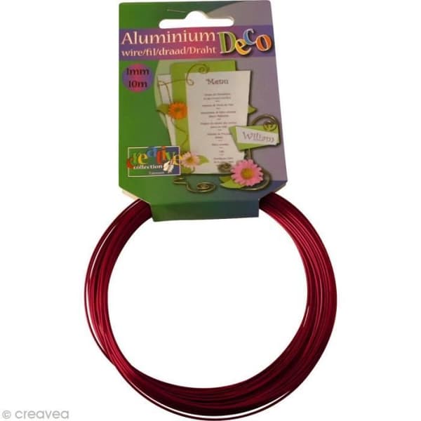 Aluminiumtråd 1 mm Röd x 10 meter