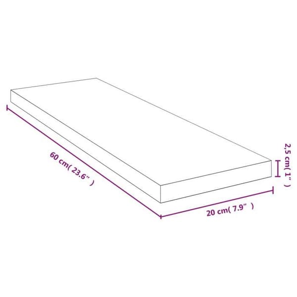 vidaXL Vägghylla 60x20x2,5 cm bambu 352729