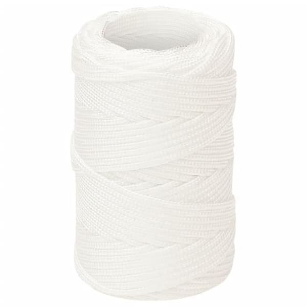 152529 vidaXL Båtrep Komplett Vit 2 mm 25 m Polypropen